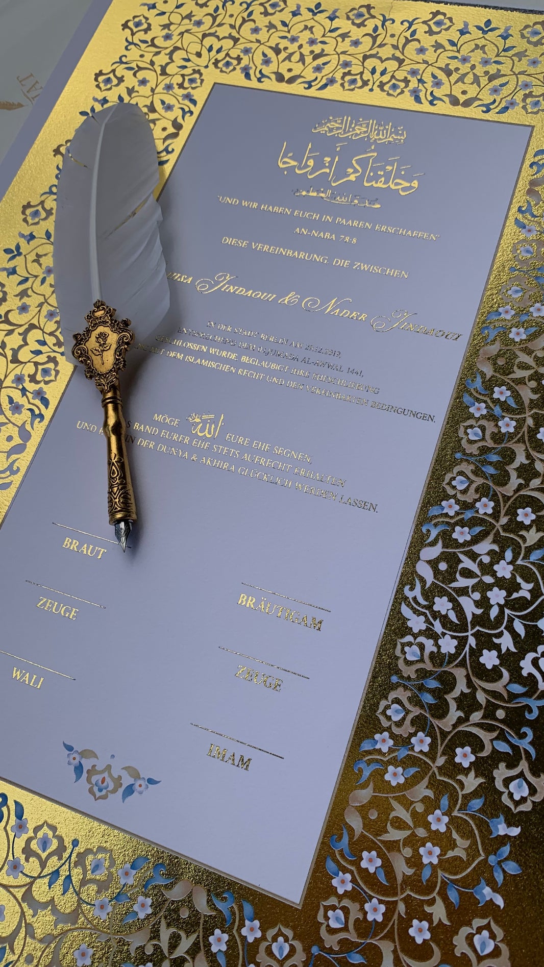 Nikahkhat Dein besonderer Tag in besonderer Erinnerung